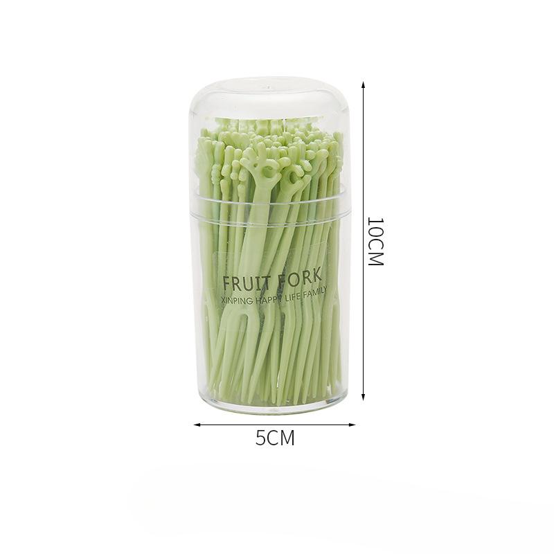 

Набор вилок для фруктов Fruit Signature Одноразовые пластиковые вилки с двумя зубцами для домашнего употребления фруктов, торта, десерта, вилки для десерта, маленькие вилки 50pcs зелёный