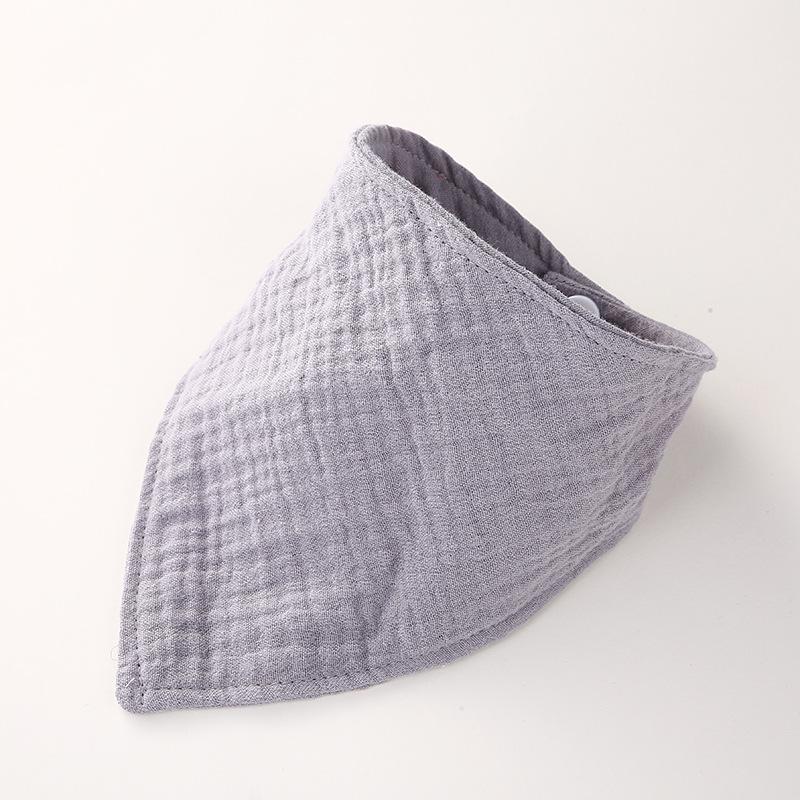 Double Layer Muslin Cotton Baby Bib - Solid Color Triangle Scarf
