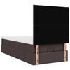 Enjoy Restful Nights with This Ottoman Bed with Mattress and LEDs In Dark Brown 100 X 200 Cm Fabric