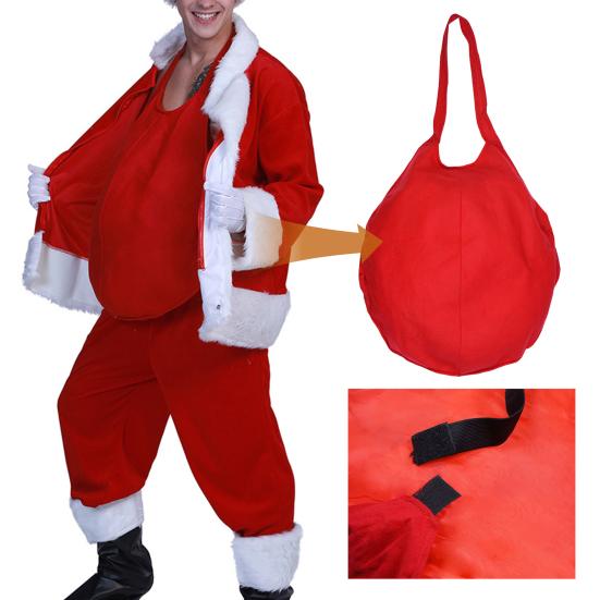 Santa Fake Belly Realistic Solid Color Cloth Good Touch Xmas Fake Belly Christmas Cosplay Prop