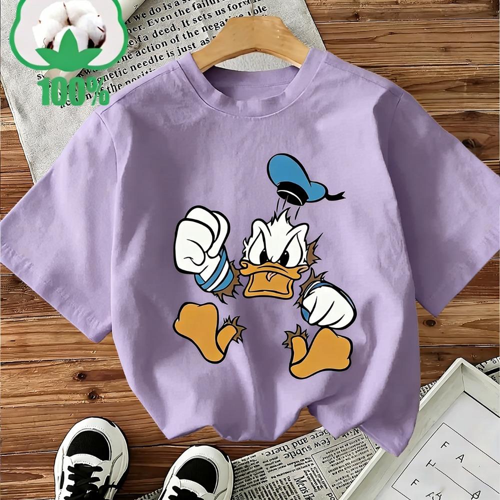 Donald Duck Boys and Girls Summer T-Shirt - Casual Sport Loose Comfortable Short-Sleeved Children's Shirt