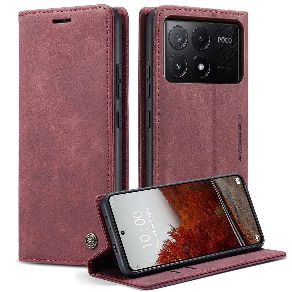 For Xiaomi Redmi K70E 5G/Xiaomi Poco X6 Pro 5G Wallet Case CASEME 013 Series PU Leather Phone Cover Stand