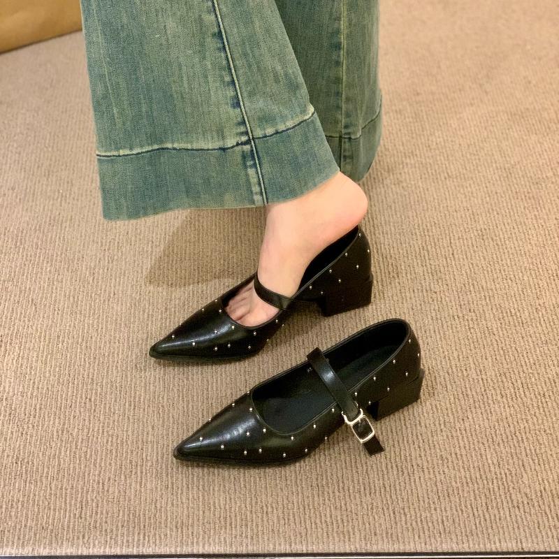 Mary Jane Women Shoes Pointed Toe High Heels Sandals Summer 2025 New  Dress Chunky Shoes Sexy Pumps Mujer Zapatos
