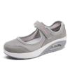 Large size single shoes women's new air cushion low-top Velcro light mouth single shoes solid color mesh women's shoes