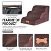 Dog Ramps 3 Steps Dog Stairs For Sofa Couch Bed High Density Sponge Ramps For Small Dogs And Cats Non-Slip Washable Stair Ladder