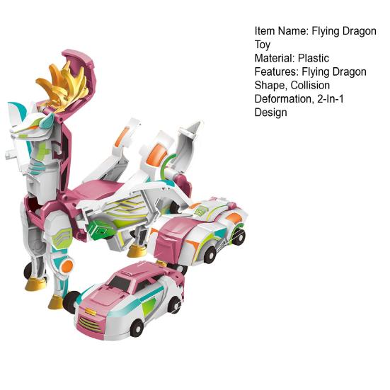 Transformable Flying Dragon Deformation Mini Transforming Dragon Educational 2-In-1 Car Toy Collision Vehicle Toy Toddlers