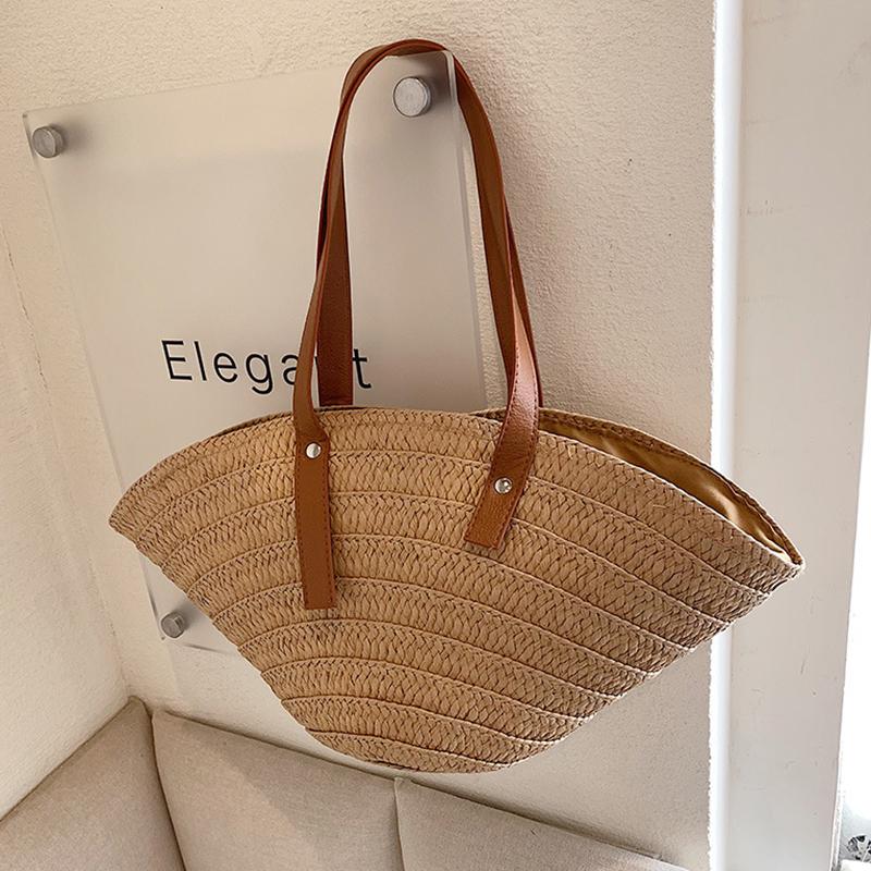 Yogodlns Sommertasche mit großer Kapazität für Damen, neuer Stil, kleine gewebte Damentasche, modische Umhängetasche, Gemüsekorb, vielseitig, aus Stroh gewebt