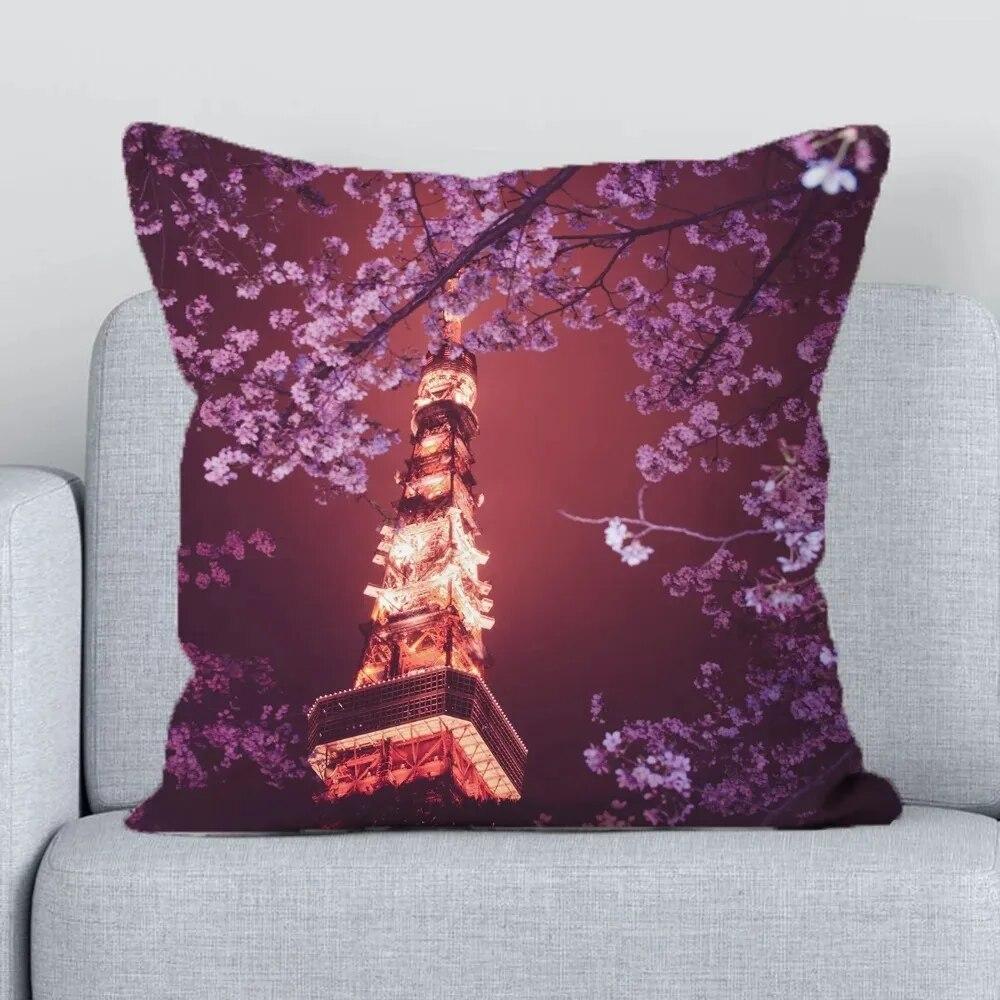 Office Living Room Sofa Cushion Cover Luxury Home Decor Pillow Cover Japanese Sakura Decorative Cushion Cover