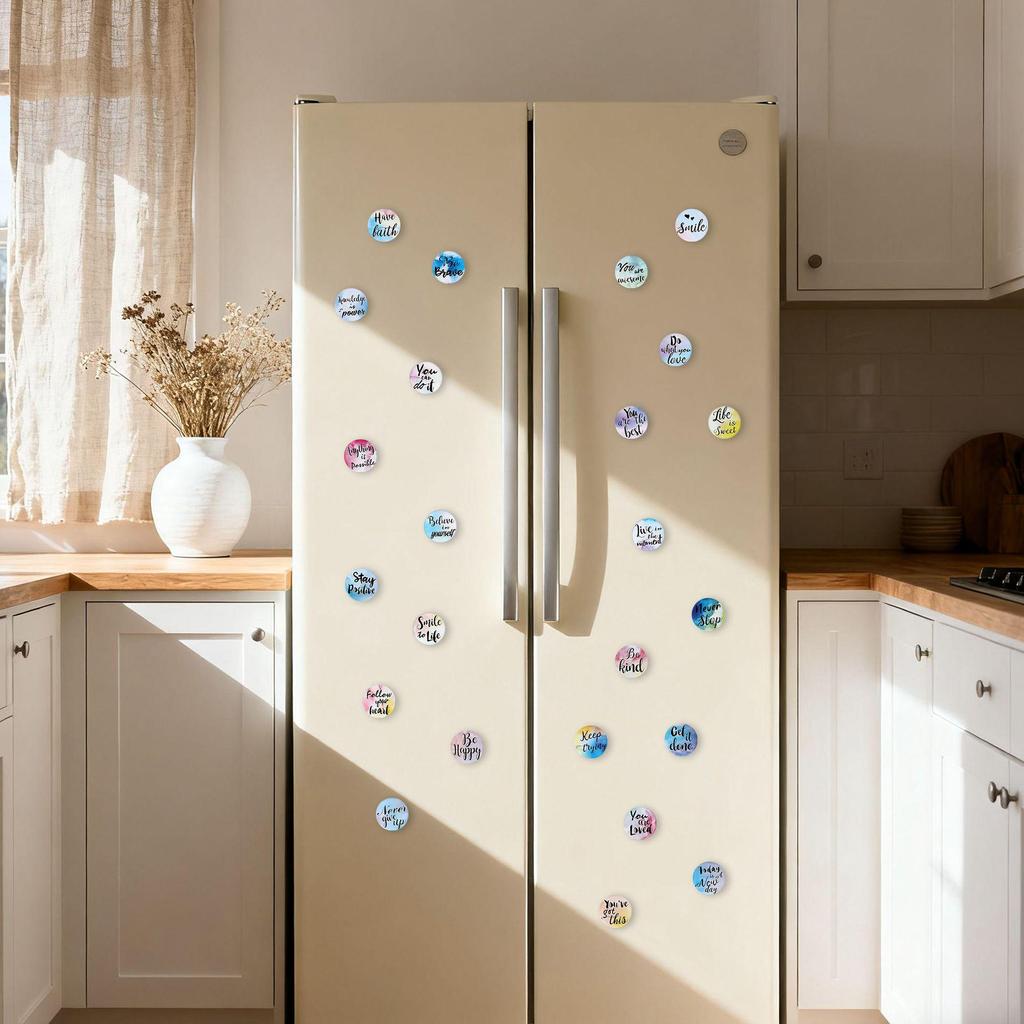Uplifting Watercolor Gradient English Phrase Crystal Glass Fridge Magnet Gift