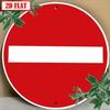 Metal Wall Art Sign, No Entry Round Tin Sign 8x8 Inch, German Road Law Decor for Home
