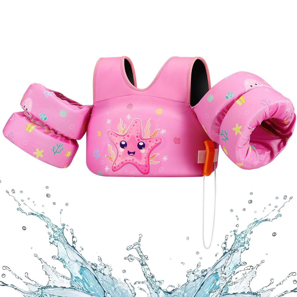 Kids Life Vest Children's Swimming Arm Float Whistle Child Lifejacket Swimsuit Foam Safety Swimming Pool Accessories for kayak