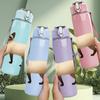 1PC Siamese Cat Illustration 750ml Color Plastic Sports Water Bottle Leakproof Flip Straw Lid Suitable for Sports Office Home Use