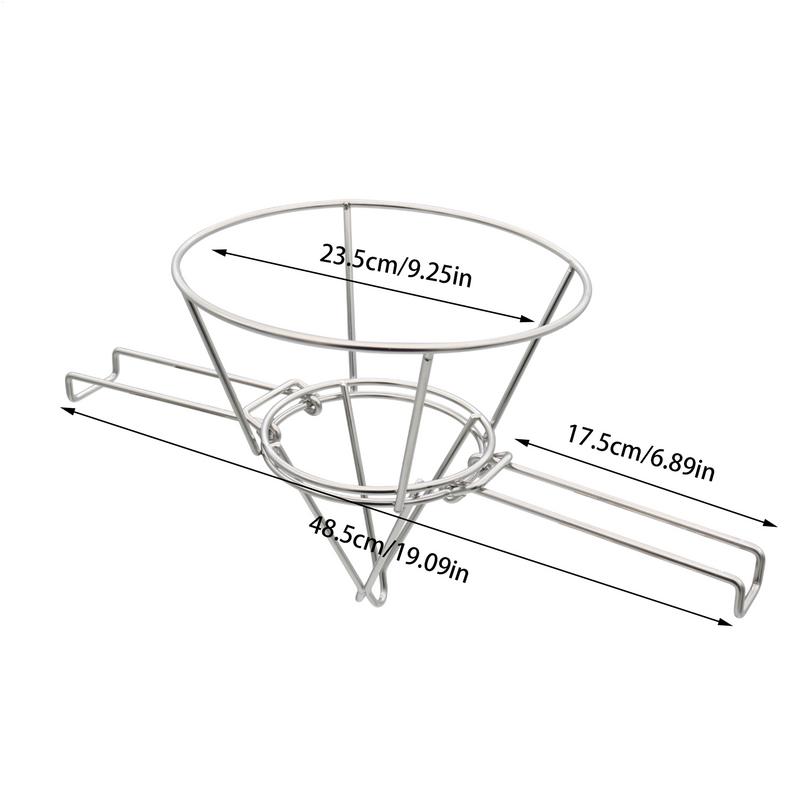 Maple Syrup Cone Filter Holder Deep Fryer Oil Filter Holder With Foldable Arms Stainless Steel Reusable Strainer Bracket
