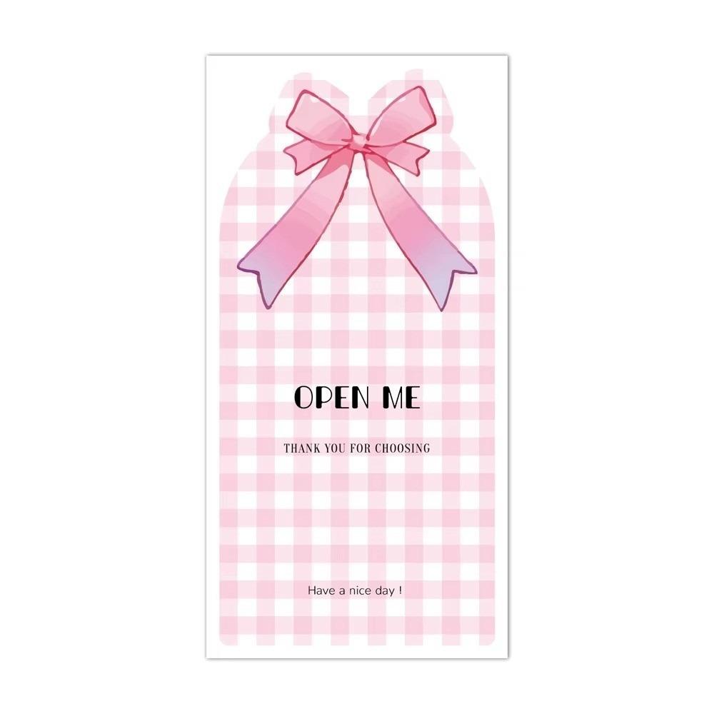 50 Pcs Bow Shape Sealing Stickers Pink Personalized Stickers Self-Adhesive Stickers For Packaging