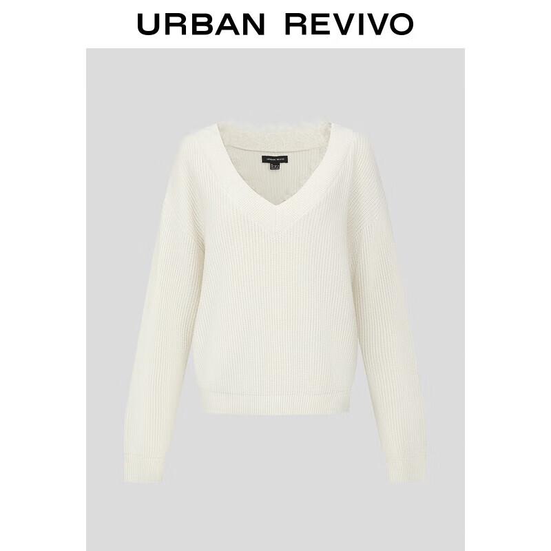 

UR Women s V-Neck Lace Patchwork Knit Sweater XS