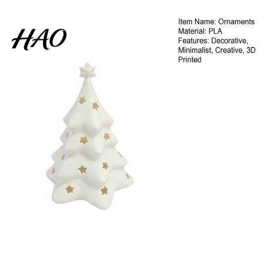 Christmas Window Decoration 3D Printed Tree Lampshade with Hollow Star Design, Figurine, Layered Lamp Creative Desktop Ornament for Home Holiday