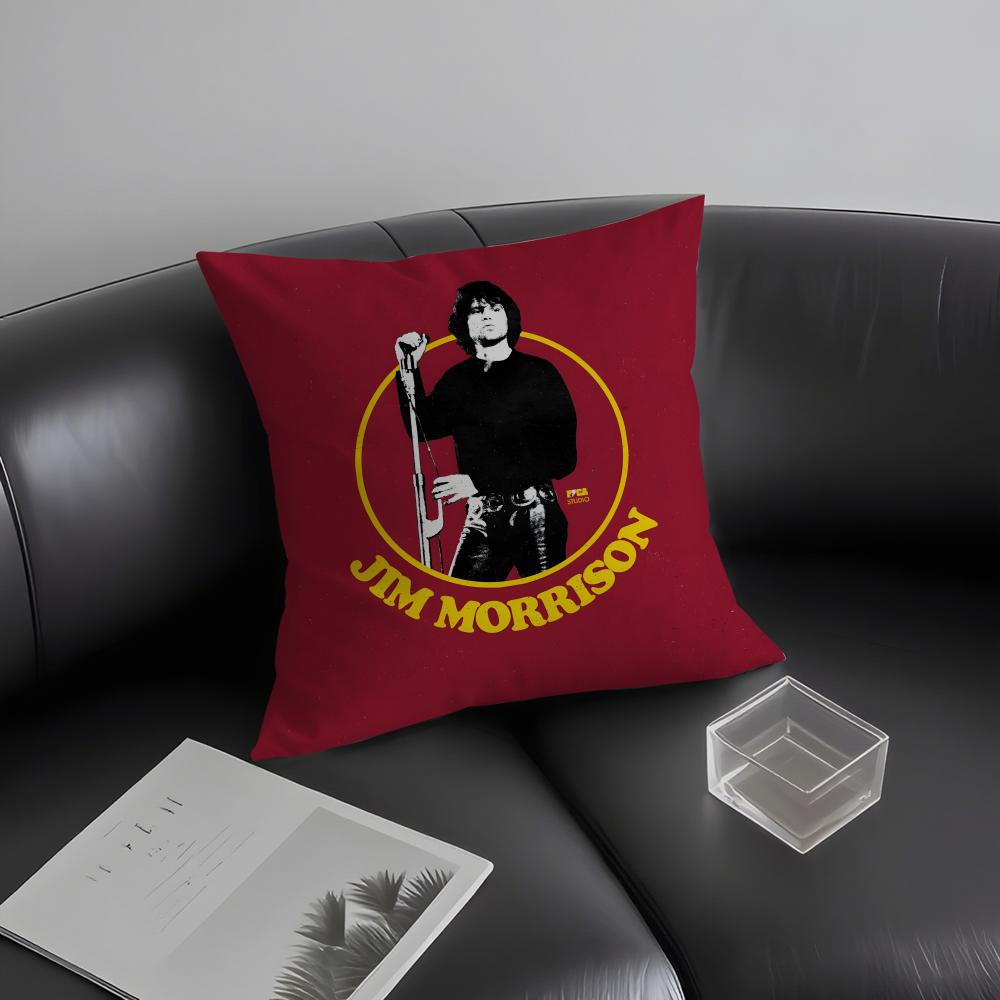 J-Jim M-Morrison Band Cushion Cover Pillowcase Ultra Soft Skin Friendly Fabric Cloud Like Comfort & Concealed Zipper