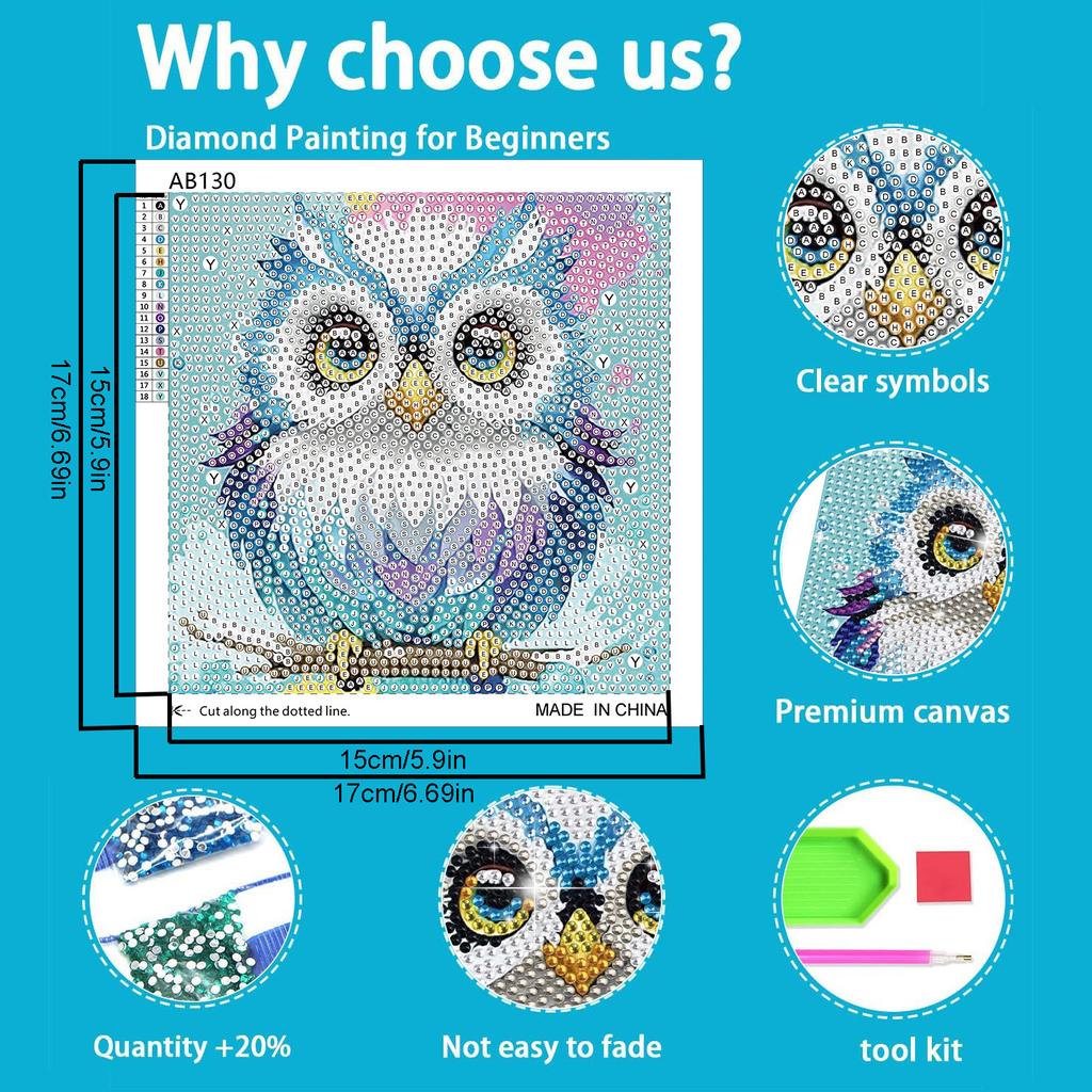 Full Drill 5D DIY Diamond Painting Kit Cute Animal Diamond Art Painting Set Suitable For Adult Beginner Home Wall Decor
