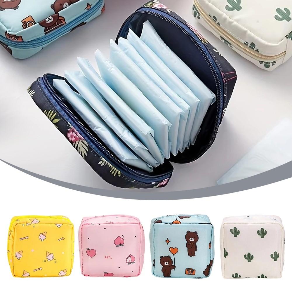 Waterproof Sanitary Pad Storage Bag Cartoon Pattern Sanitary Napkin Bag  Women Girls