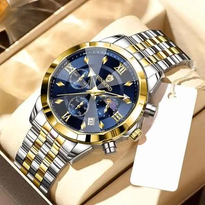 Luxury Men Watch Top Original Waterproof Luminous Chronograph Man Wristwatch Stainless Steel Quartz Business Men Watches