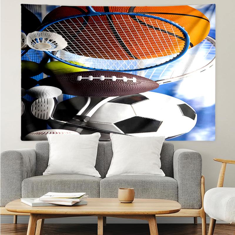 Sports Equipment Collection Tapestry Hanging for Bedroom,Livingroom, Playroom,Decor Art Room Wall Tapestry Holiday and Birthday Gifts