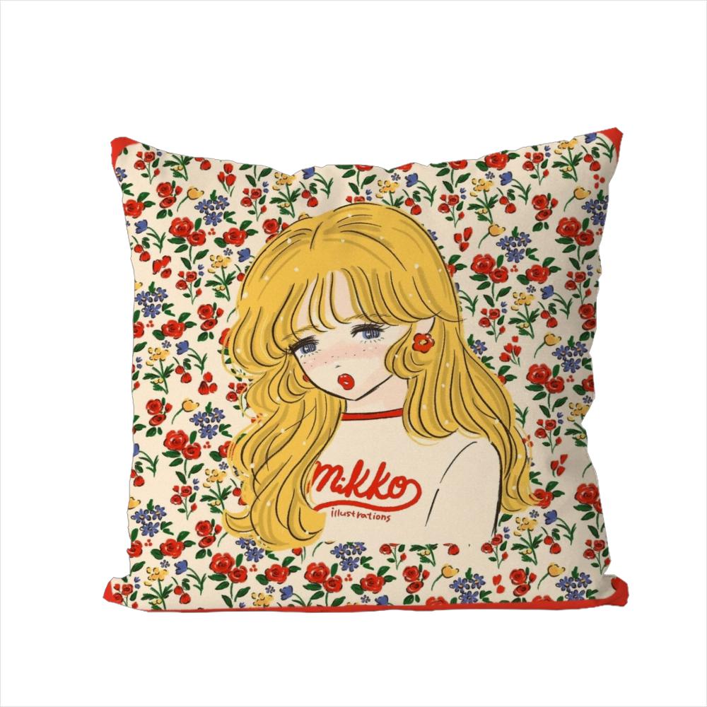 Mikko Illustrations Pillow Case For Car Sofa Decorative Home Doublesided Print Plush Square Throw Pillow Cushion Cover