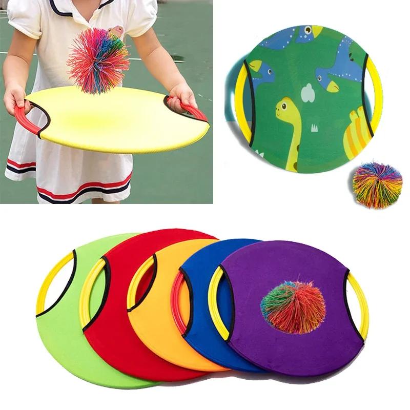 Jeu de collaboration interactif en plein air pour enfants et adultes, fête parent-enfant, disque élastique, pagaie, balle, jeu amusant, jouet d'entraînement au lancer