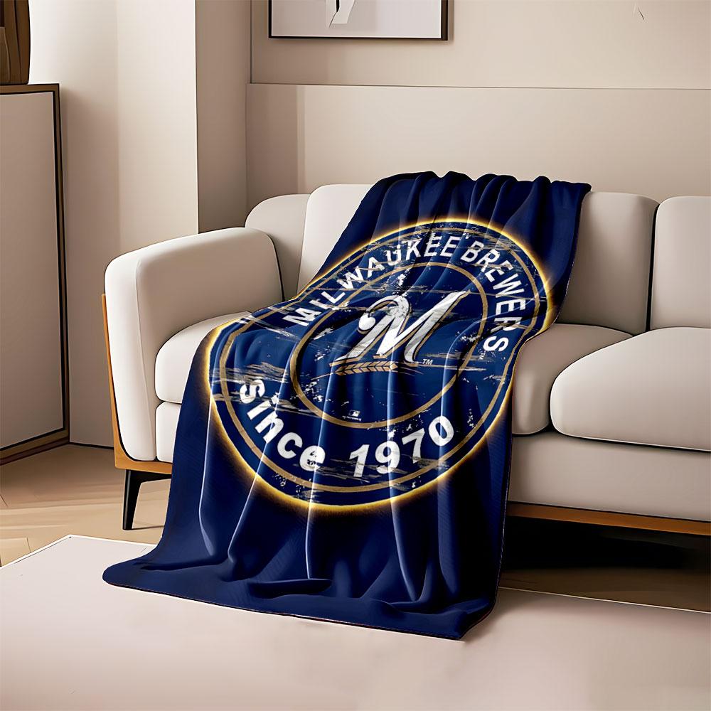 Milwaukee Brewers Logo Blanket Print Blanket Soft and Cozy Perfect for the Living Room Bed Sofa or a Nap,gift