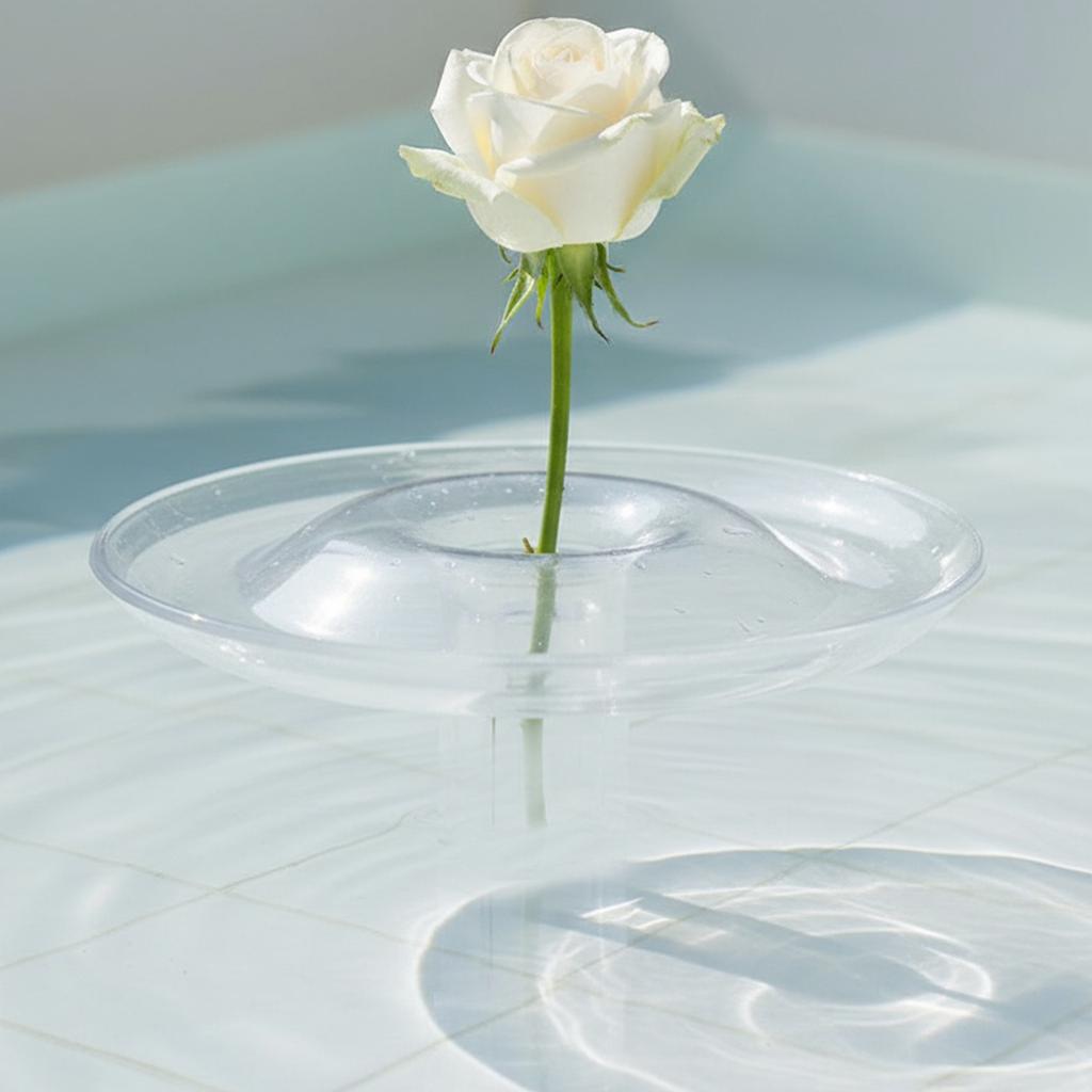 10Pcs Floating Flower Holder Floating Flower Display Stand Clear Flower Bowl Stem Holder for Fish Tanks Table Decor