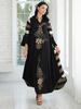 SZ010 Damen Patchwork Gestreiftes Abaya Langes Kleid - Nahöstlicher Muslimischer Stil Robe