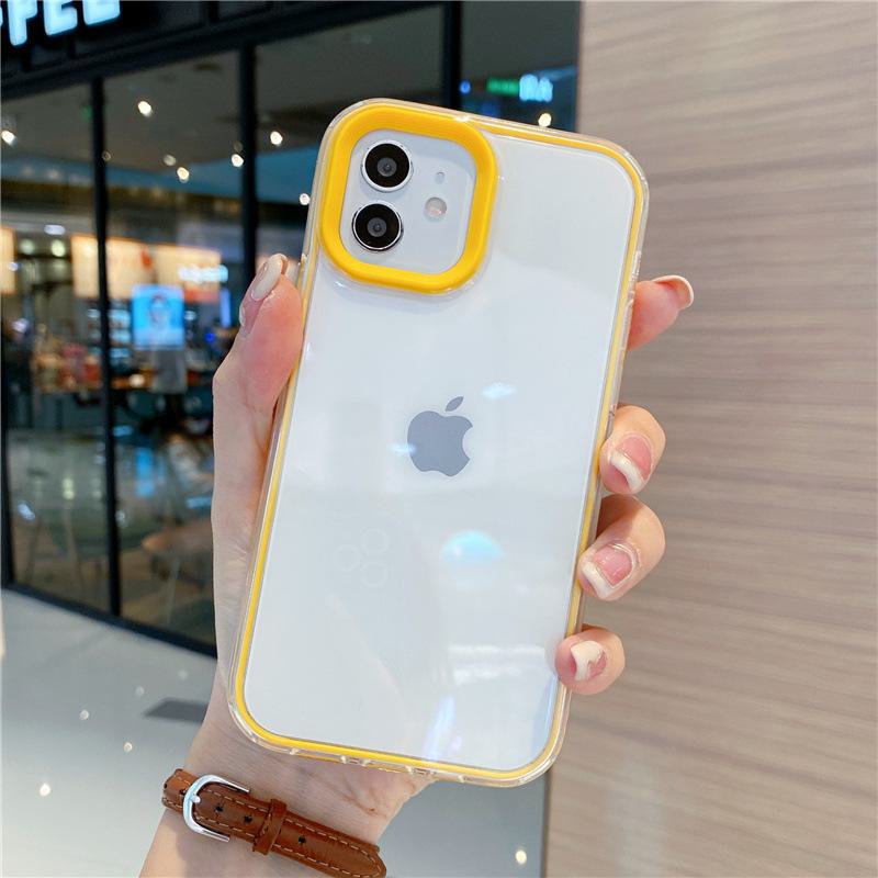 

Защитный прозрачный силиконовый чехол три в одном для iPhone 14/13 Pro Max, мягкий материал предотвращает падения. iPhone 13 Pro жёлтый