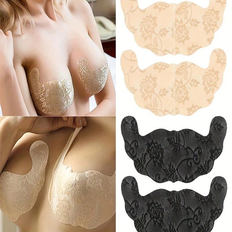 1 Pairs Invisible Lace Bra Tapes - Lift, Support And Push Up Bust, Sticky Nipple Covers, Suitable For Swimsuit, Wedding Dress, Lingerie