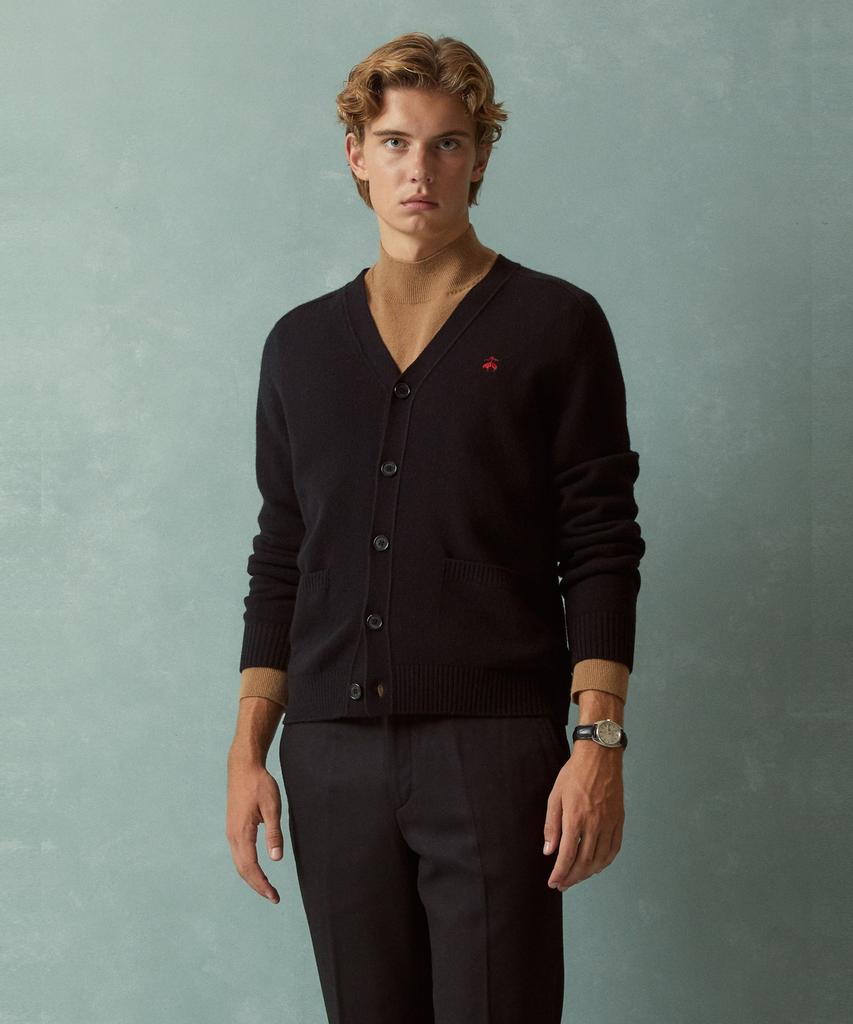 Brooks Brothers Wool Cardigan (Black) (Bbwcmbf405)