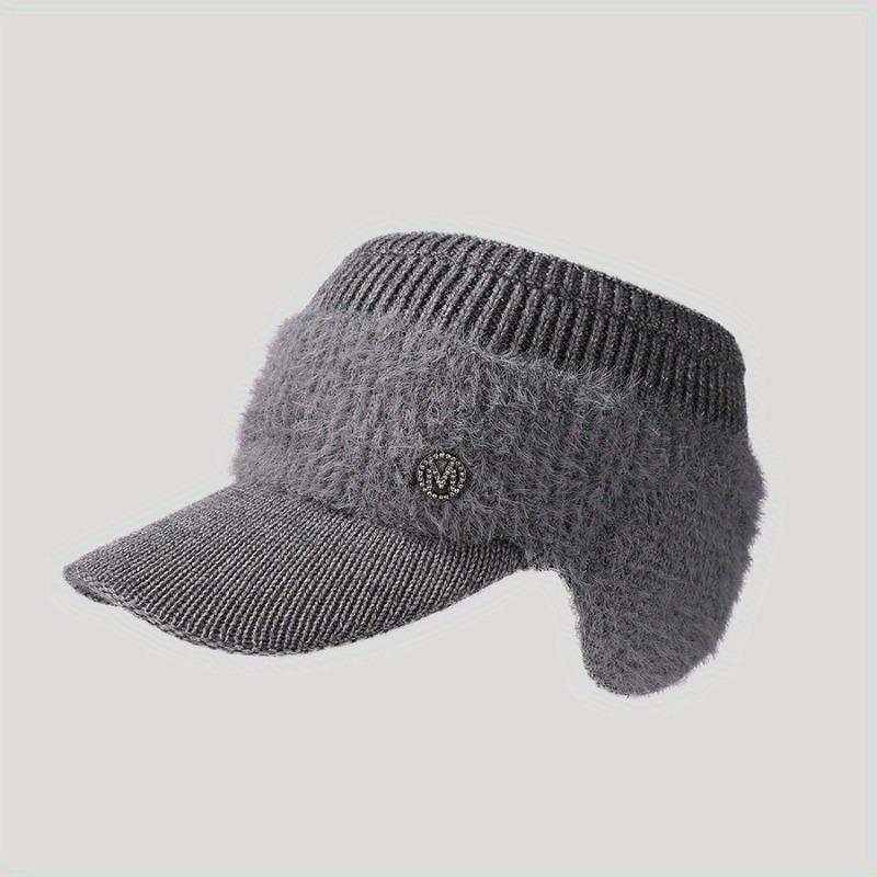 New Women Winter Hat Streetwear Faux Fur Warm Ponytail Cap Fashion Decorate Beanie Hat For Female Casual Earflap Knitted Hat