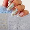 Christmas Nail Art Stickers Nail Decals Self-Adhesive Gold Silver White Snowflake Elk Bell Xmas Tree Design DIY for Women Girls