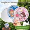 Reflective Mini Folding Fan: Portable Cartoon Design with Cloth Surface for Students and Outdoor Use.