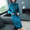 Autumn and winter long dress temperament knitted sweater skirt over the knee medium and long winter dress new women's base thickened