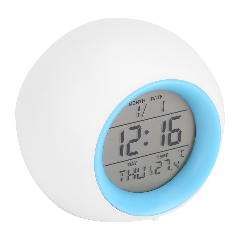 LED 7 Colors Change Alarm Clock Wake Up Light Clock Digital Display