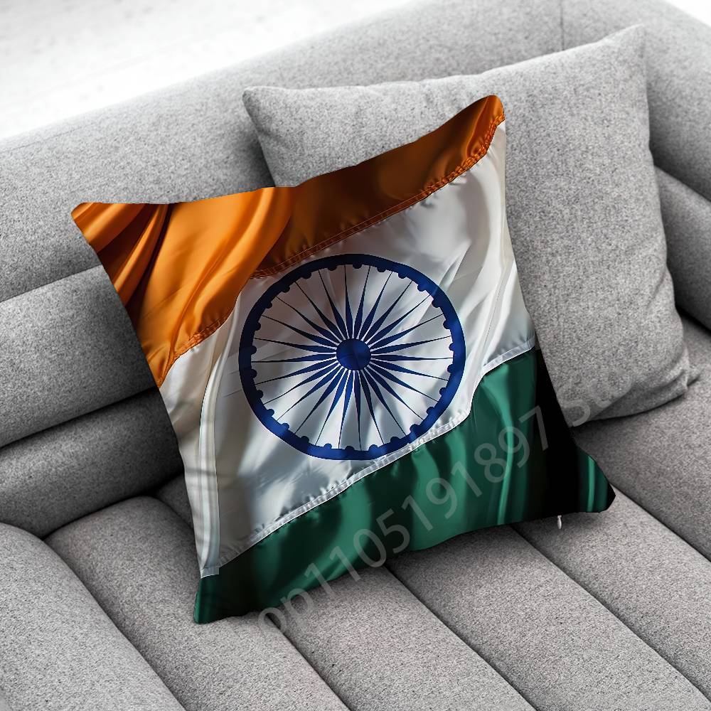 India Indian National Emble Flag Map Throw Pillow Case For 50cm 30cm 55cm 45cm 40cm Square Bed Pillowcase Cover