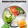 Canteen Tool Snack School Supplies Round Stainless Steel Lunch Tray Dinner Plate Divided Dish