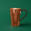 Polished Handmade Copper Cup Loop Handle Tapered Reusable Drinkware