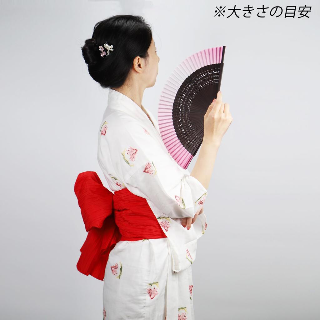 Folding Fan for Men and Bamboo Japanese Japanese Fireworks New Japanese Japanese Kabuki Set Folding Fan Dancing Cherry [TOuWA] Women, Frame, Pattern,