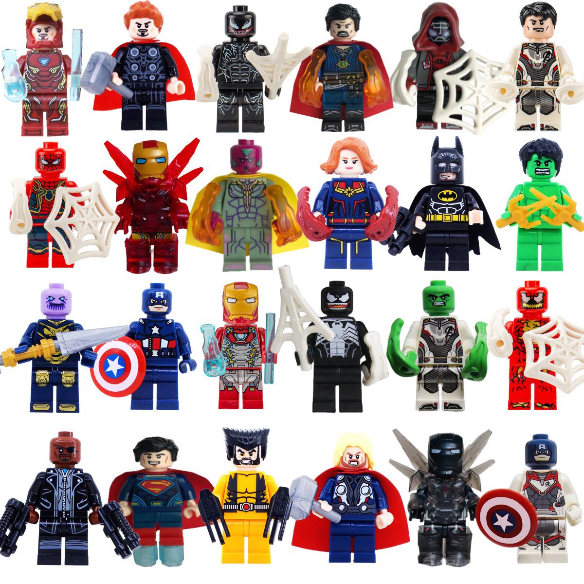 Veidošanas bloku minifigūras 24 gab. Varoņu