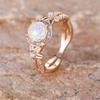 Inele de Angajament cu Piatră Ovală Mare Inele Ou cu Opal Alb Foc Pentru Femei Inele de Căsătorie Aurii Vintage Bijuterii Accesoriu Minimalist