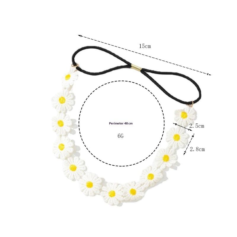 Stretchy Band Crochet Flower Headband Cute Colorful Design Comfortable Fit for Teen Girls Summer Sports Outdoor Activities