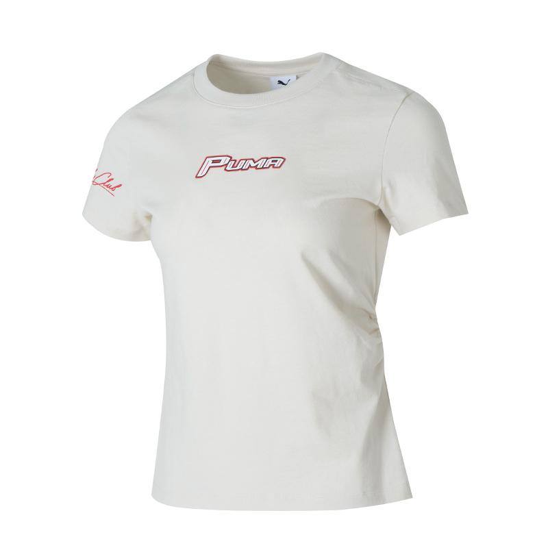 PUMA T Shirts Women s Beige Crew Neck Moderate 633082-87 S