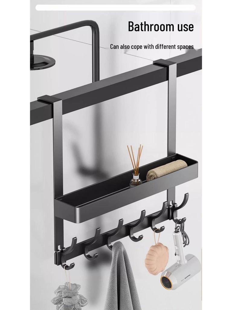 Nástěnný věšák na dveře bez vrtání: Věšák na oblečení a úložná police do ložnice a koupelny