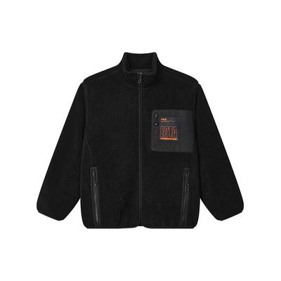 Faux Lamb Wool Solid Color Jacket Men Jackets Black F51M249998F-BK