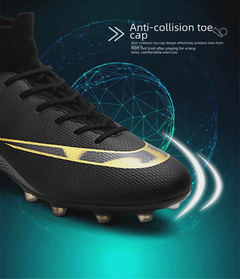 C Ronaldo Boys' High Top AG Football Shoes - Breathable, Neymar Style, Mandarin Duck Design, for Students