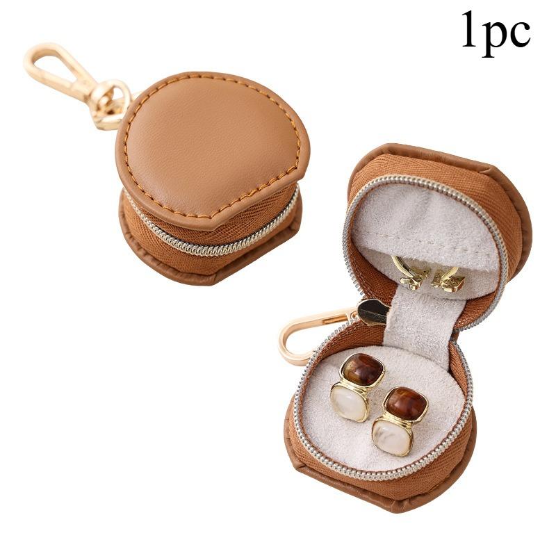 1pc Mini Jewelry Organizer Display Travel Jewelry Case Boxes Earrings Necklace Ring Portable Handbag Jewelry Box Leather Storage